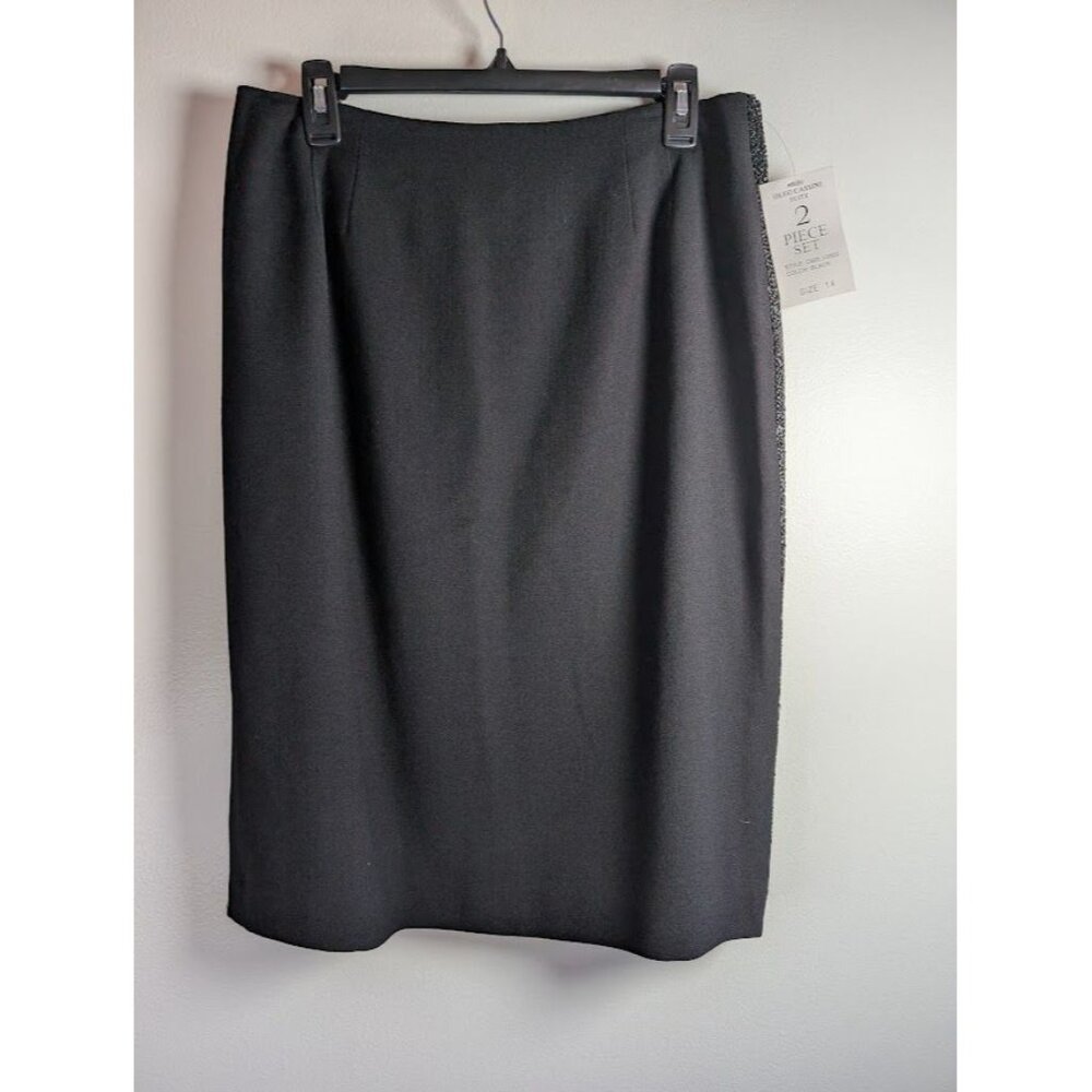 Vintage Oleg Cassini Skirt Suit Womens Size 14 Career Formal Set Office Wool 90s - Picture 6 of 8